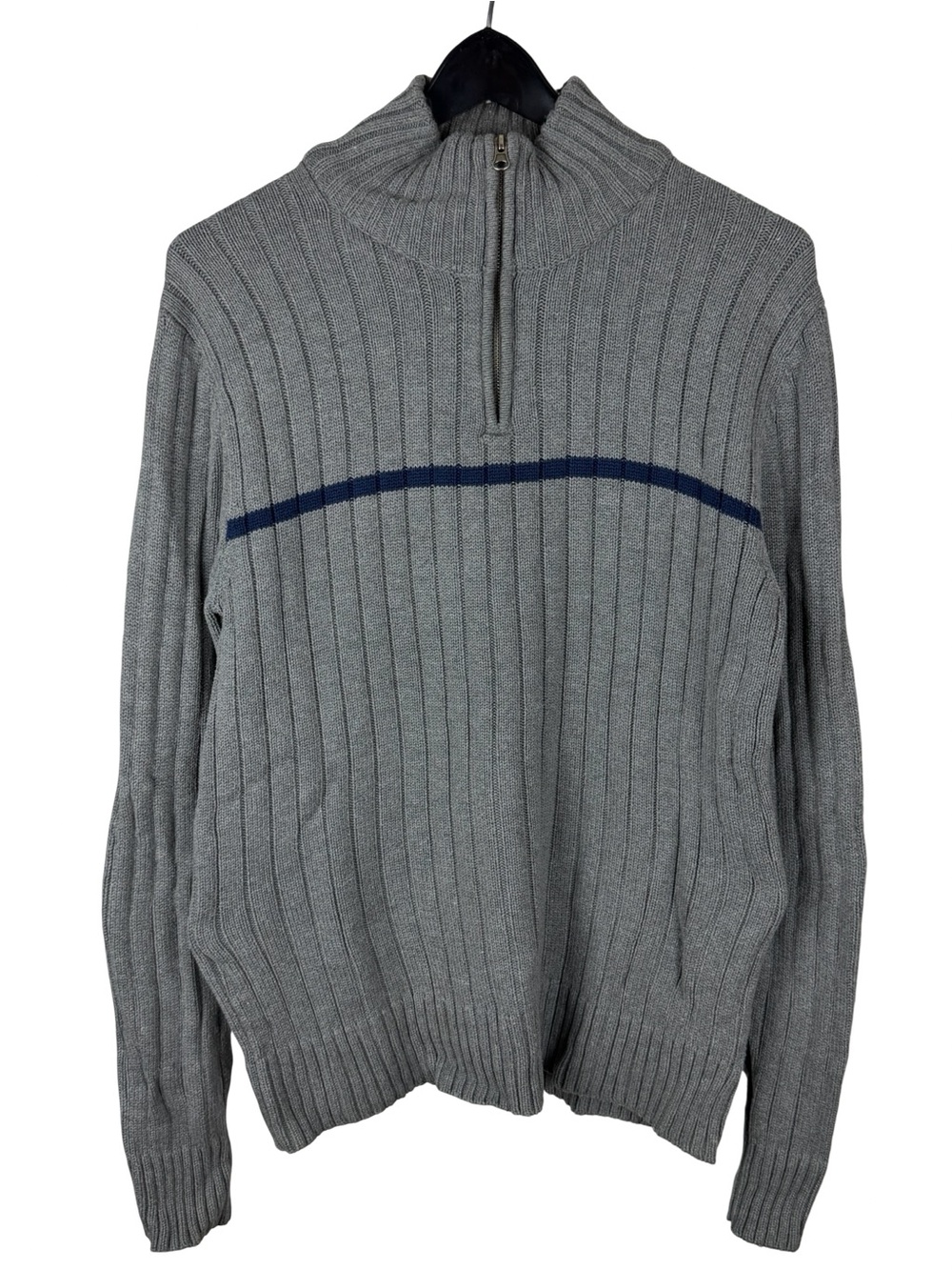 Vintage Y2K Aeropostale New York Quarter Zip Grey Pullover Sweater Size M